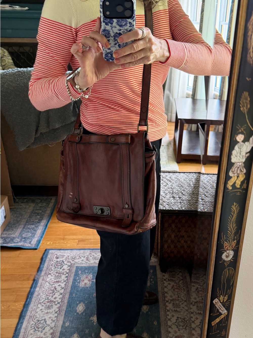 Fossil Brown Leather Crossbody Satchel - Picture 15 of 15